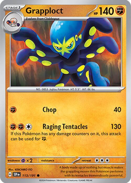 Grapploct [SSP - 113/191] Condition: Near Mint Collectible Trading Cards SV08: Surging Sparks Also available: Language: English Printing: Reverse Holofoil