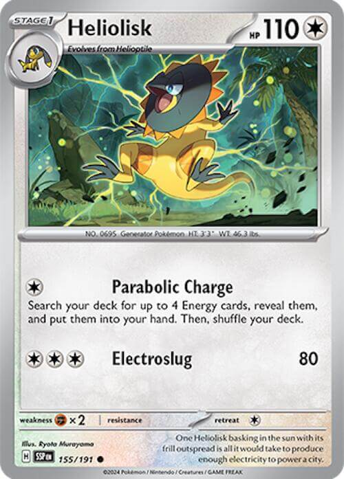 Heliolisk [SSP - 155/191] Condition: Near Mint Collectible Trading Cards SV08: Surging Sparks Also available: Language: English Printing: Reverse Holofoil