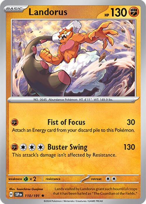 Landorus [SSP - 110/191] Condition: Near Mint Collectible Trading Cards SV08: Surging Sparks Also available: Language: English Printing: Holofoil