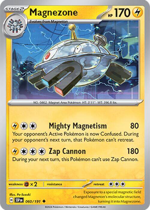 Magnezone [SSP - 060/191] Condition: Near Mint Collectible Trading Cards SV08: Surging Sparks Also available: Language: English Printing: Reverse Holofoil