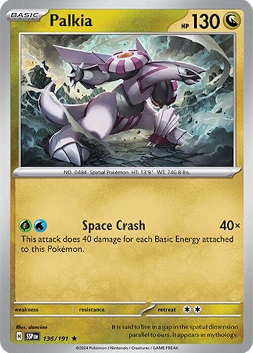 Palkia [SSP - 136/191] Condition: Near Mint Collectible Trading Cards SV08: Surging Sparks Also available: Language: English Printing: Holofoil