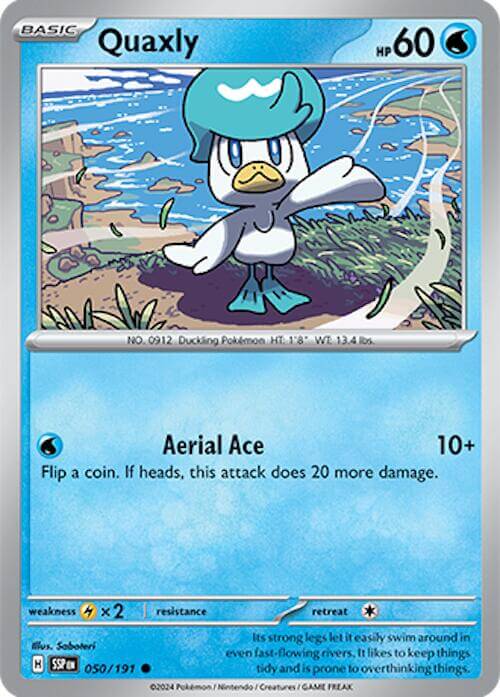 Quaxly [SSP - 050/191] Condition: Near Mint Collectible Trading Cards SV08: Surging Sparks Also available: Language: English Printing: Reverse Holofoil