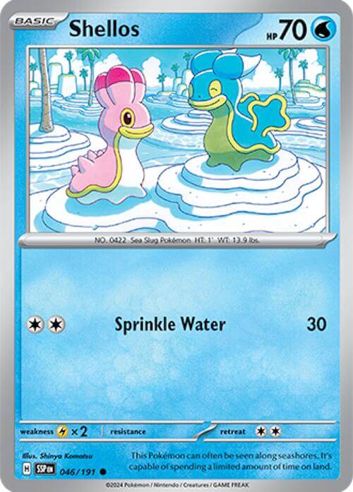 Shellos [SSP - 046/191] Condition: Near Mint Collectible Trading Cards SV08: Surging Sparks Also available: Language: English Printing: Reverse Holofoil