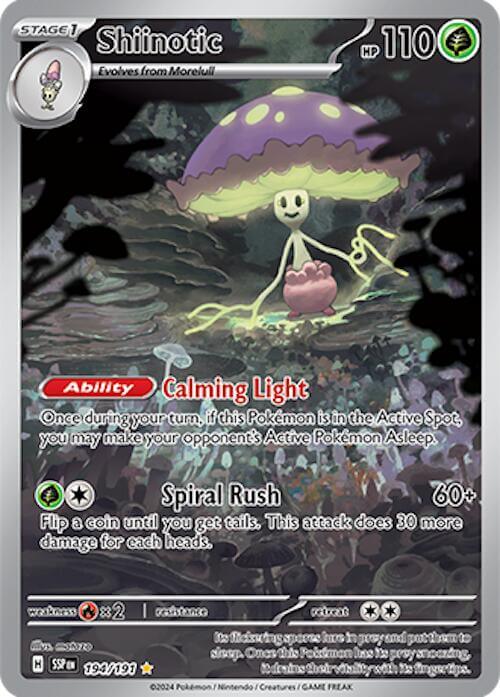 Shiinotic - 194/191 [SSP - 194/191] Condition: Near Mint Collectible Trading Cards SV08: Surging Sparks Also available: Language: English Printing: Holofoil