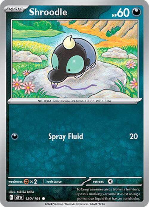Shroodle [SSP - 120/191] Condition: Near Mint Collectible Trading Cards SV08: Surging Sparks Also available: Language: English Printing: Reverse Holofoil