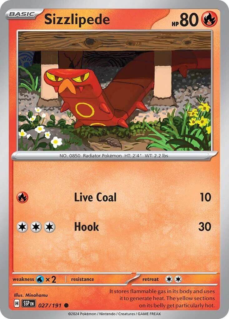Sizzlipede [SSP - 027/191] Condition: Near Mint Collectible Trading Cards SV08: Surging Sparks Also available: Language: English Printing: Reverse Holofoil