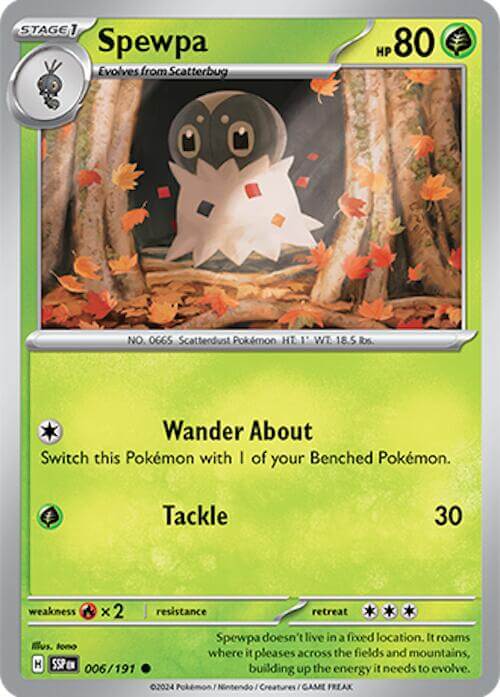 Spewpa [SSP - 006/191] Condition: Near Mint Collectible Trading Cards SV08: Surging Sparks Also available: Language: English Printing: Reverse Holofoil