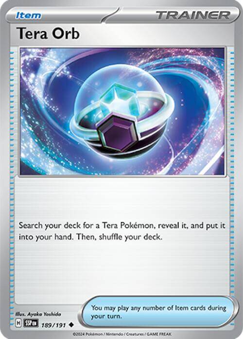 Tera Orb [SSP - 189/191] Condition: Near Mint Collectible Trading Cards SV08: Surging Sparks Also available: Language: English Printing: Reverse Holofoil