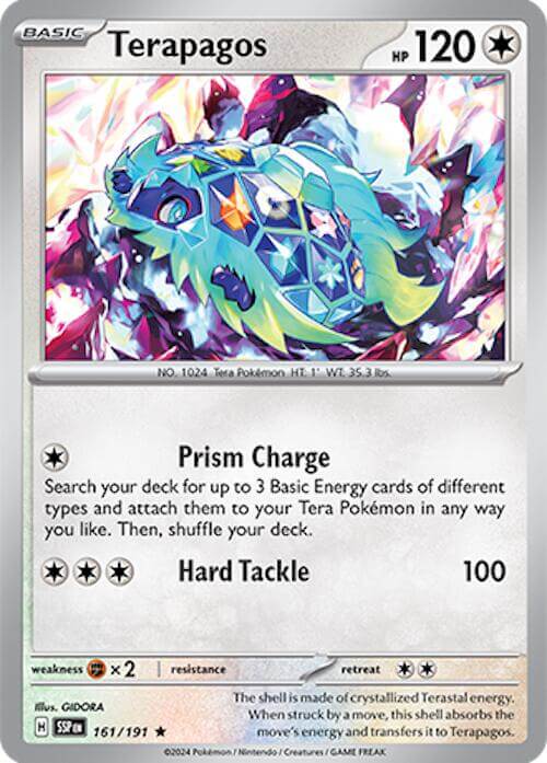 Terapagos [SSP - 161/191] Condition: Near Mint Collectible Trading Cards SV08: Surging Sparks Also available: Language: English Printing: Reverse Holofoil