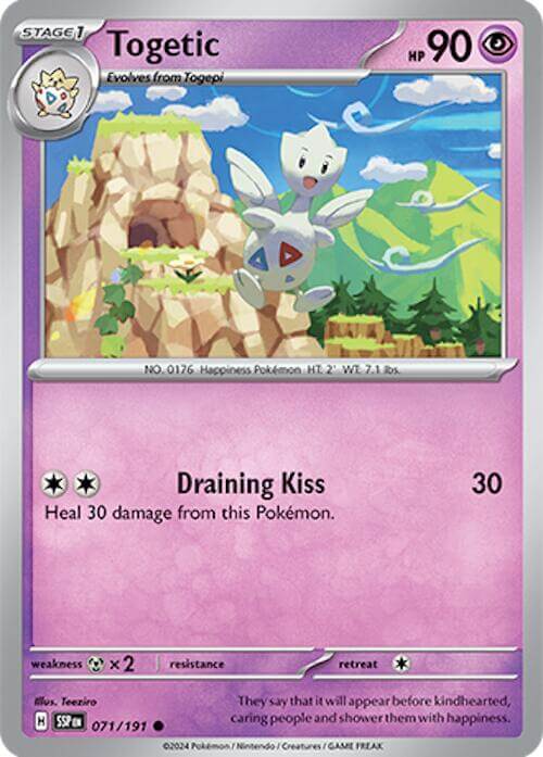 Togetic [SSP - 071/191] Condition: Near Mint Collectible Trading Cards SV08: Surging Sparks Also available: Language: English Printing: Reverse Holofoil