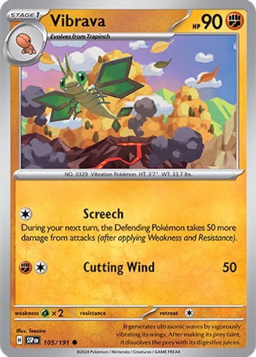 Vibrava - 105/191 [SSP - 105/191] Condition: Near Mint Collectible Trading Cards SV08: Surging Sparks Also available: Language: English Printing: Reverse Holofoil