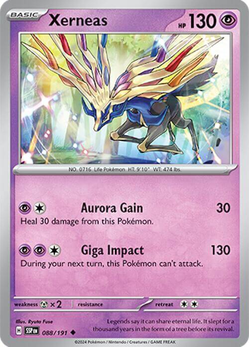 Xerneas [SSP - 088/191] Condition: Near Mint Collectible Trading Cards SV08: Surging Sparks Also available: Language: English Printing: Reverse Holofoil