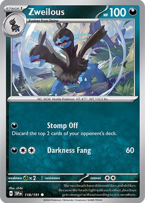 Zweilous [SSP - 118/191] Condition: Near Mint Collectible Trading Cards SV08: Surging Sparks Also available: Language: English Printing: Reverse Holofoil