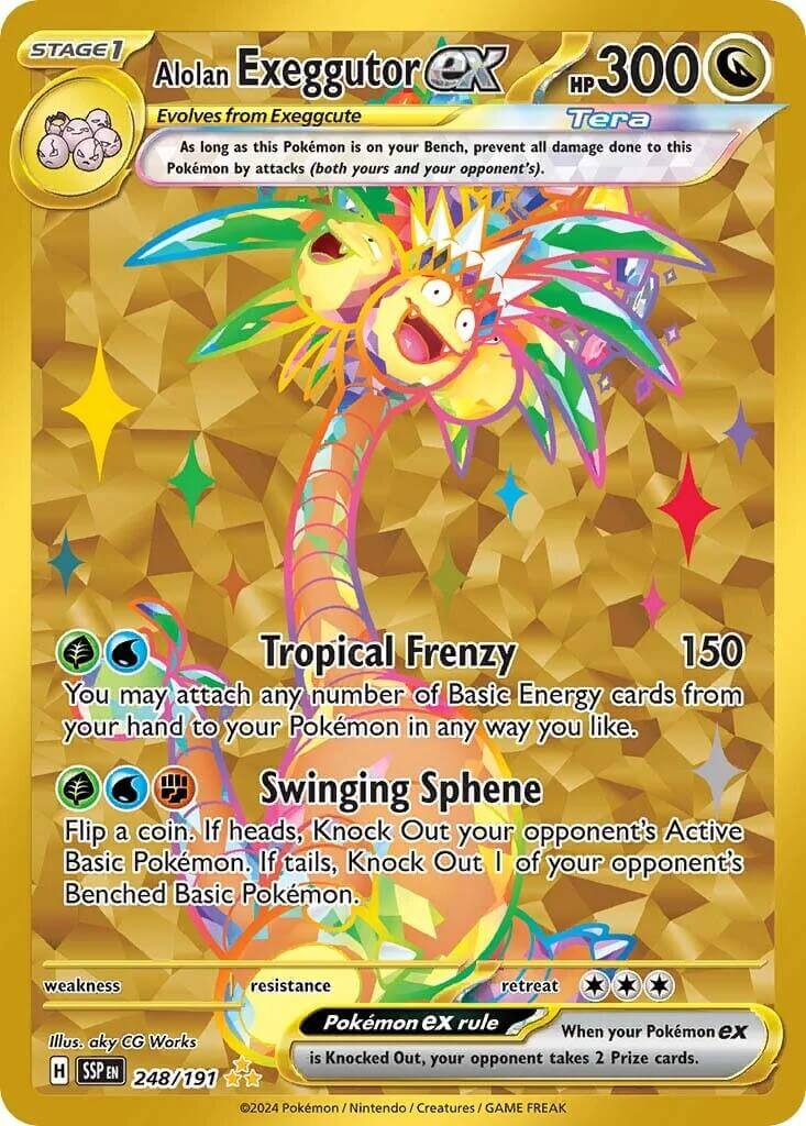 Alolan Exeggutor ex - 248/191 [SSP - 248/191] Condition: Near Mint Collectible Trading Cards SV08: Surging Sparks Also available: Language: English Printing: Holofoil