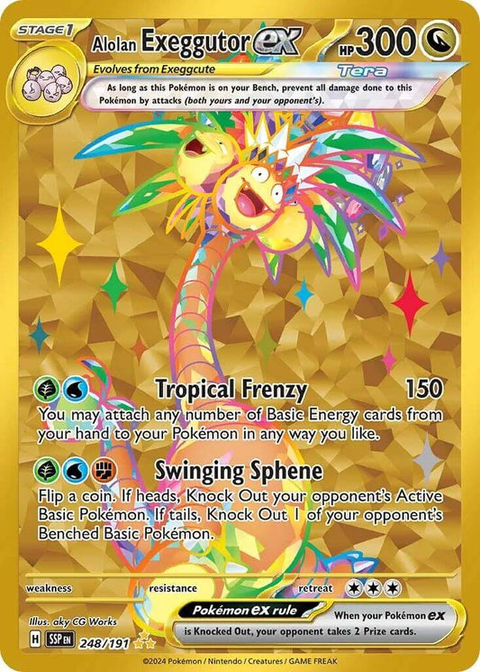 Alolan Exeggutor ex - 248/191 [SSP - 248/191] Condition: Near Mint Collectible Trading Cards SV08: Surging Sparks Also available: Language: English Printing: Holofoil