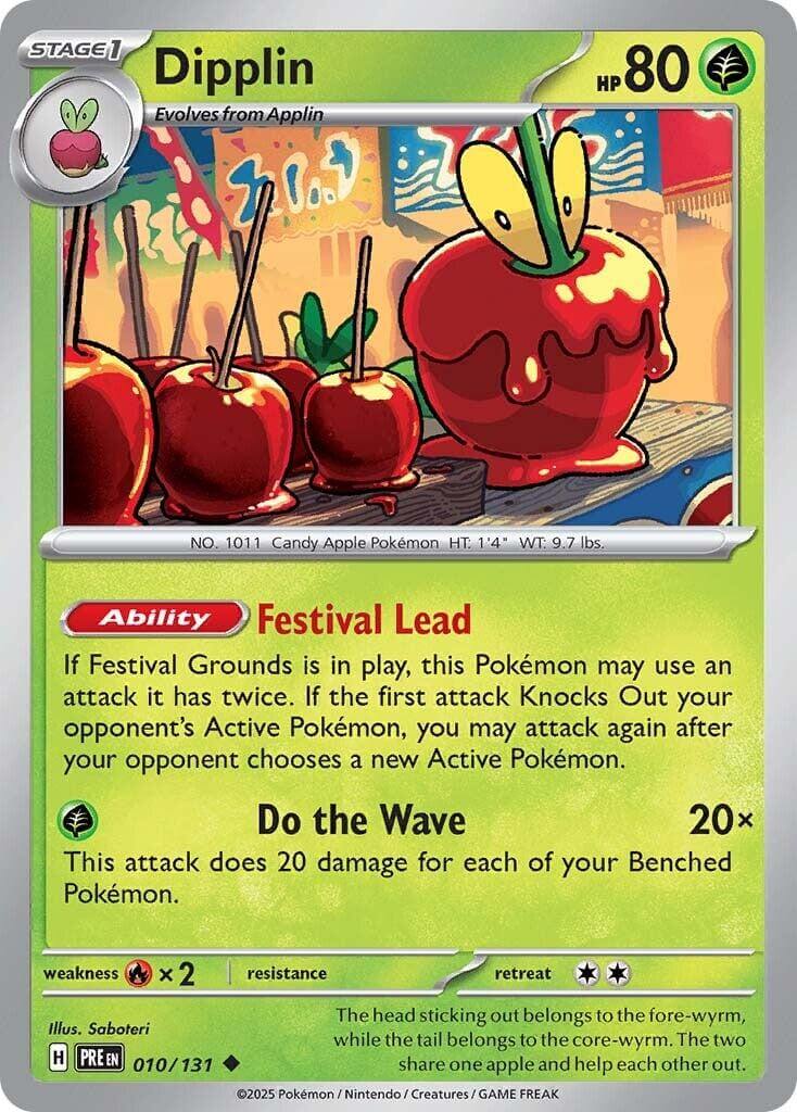 Dipplin [PRE - 010/131] Condition: Near Mint Collectible Trading Cards SV: Prismatic Evolutions Also available: Language: English Printing: Reverse Holofoil