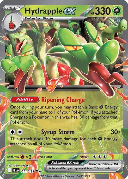 Hydrapple ex [PRE - 011/131] Condition: Near Mint Collectible Trading Cards SV: Prismatic Evolutions Also available: Language: English Printing: Holofoil
