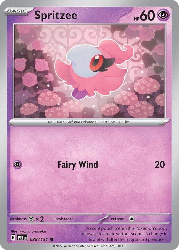 Spritzee [PRE - 038/131] Condition: Near Mint Collectible Trading Cards SV: Prismatic Evolutions Also available: Language: English Printing: Reverse Holofoil