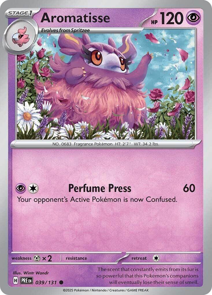 Aromatisse [PRE - 039/131] Condition: Near Mint Collectible Trading Cards SV: Prismatic Evolutions Also available: Language: English Printing: Reverse Holofoil