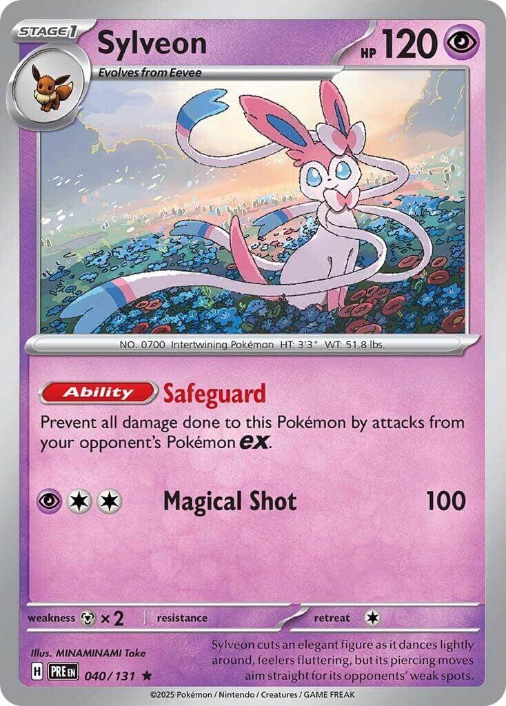 Sylveon [PRE - 040/131] Condition: Near Mint Collectible Trading Cards SV: Prismatic Evolutions Also available: Language: English Printing: Holofoil