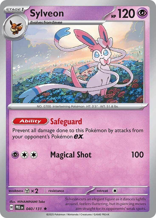 Sylveon [PRE - 040/131] Condition: Near Mint Collectible Trading Cards SV: Prismatic Evolutions Also available: Language: English Printing: Holofoil