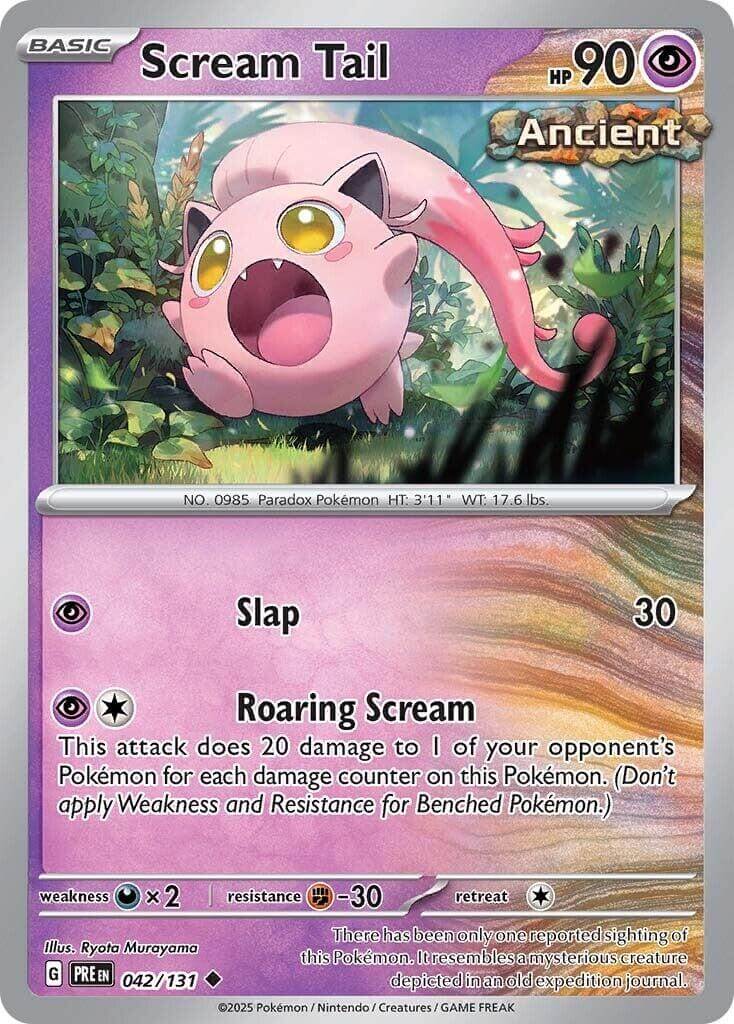 Scream Tail [PRE - 042/131] Condition: Near Mint Collectible Trading Cards SV: Prismatic Evolutions Also available: Language: English Printing: Reverse Holofoil