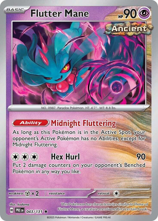 Flutter Mane [PRE - 043/131] Condition: Near Mint Collectible Trading Cards SV: Prismatic Evolutions Also available: Language: English Printing: Holofoil