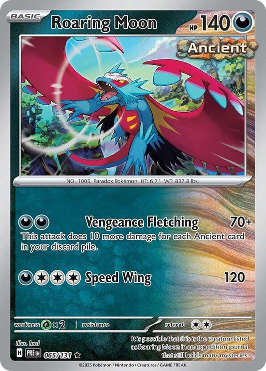 Roaring Moon [PRE - 065/131] Condition: Near Mint Collectible Trading Cards SV: Prismatic Evolutions Also available: Language: English Printing: Holofoil