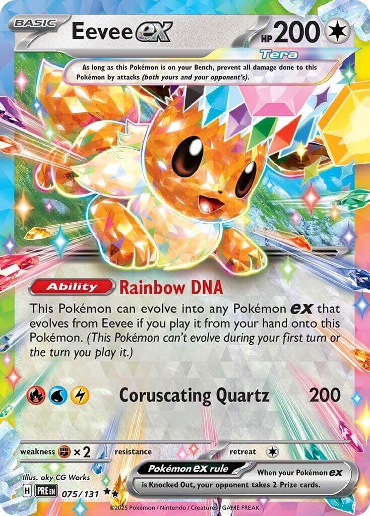 Eevee ex - 075/131 [PRE - 075/131] Condition: Near Mint Collectible Trading Cards SV: Prismatic Evolutions Also available: Language: English Printing: Holofoil