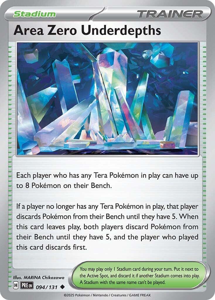 Area Zero Underdepths [PRE - 094/131] Condition: Near Mint Collectible Trading Cards SV: Prismatic Evolutions Also available: Language: English Printing: Reverse Holofoil