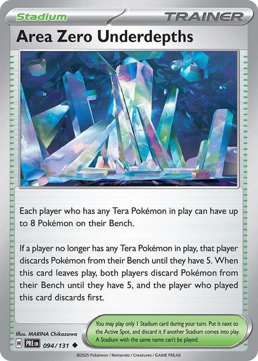 Area Zero Underdepths [PRE - 094/131] Condition: Near Mint Collectible Trading Cards SV: Prismatic Evolutions Also available: Language: English Printing: Reverse Holofoil