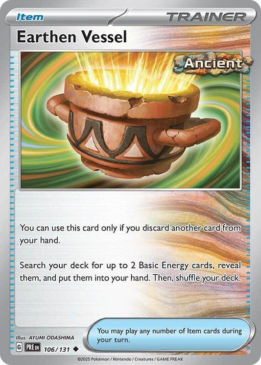 Earthen Vessel [PRE - 106/131] Condition: Near Mint Collectible Trading Cards SV: Prismatic Evolutions Also available: Language: English Printing: Reverse Holofoil