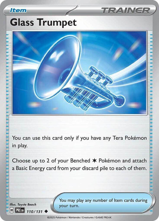 Glass Trumpet [PRE - 110/131] Condition: Near Mint Collectible Trading Cards SV: Prismatic Evolutions Also available: Language: English Printing: Reverse Holofoil