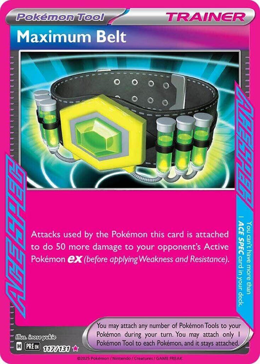 Maximum Belt [PRE - 117/131] Condition: Near Mint Collectible Trading Cards SV: Prismatic Evolutions Also available: Language: English Printing: Holofoil