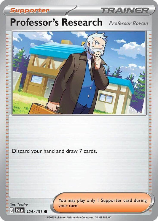 Professor's Research [Professor Rowan] [PRE - 124/131] Condition: Near Mint Collectible Trading Cards SV: Prismatic Evolutions Also available: Language: English Printing: Reverse Holofoil