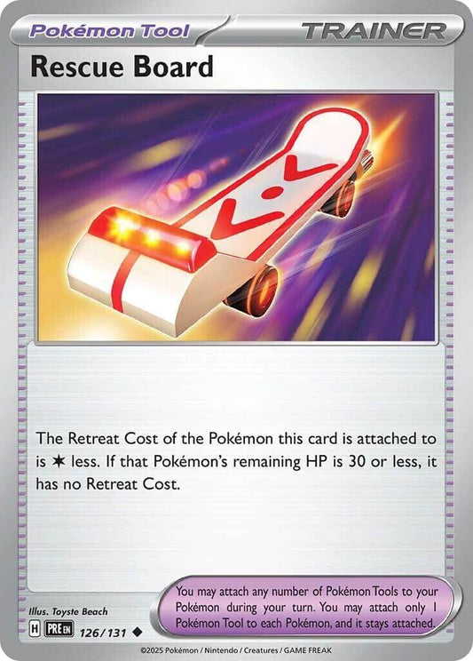 Rescue Board [PRE - 126/131] Condition: Near Mint Collectible Trading Cards SV: Prismatic Evolutions Also available: Language: English Printing: Reverse Holofoil