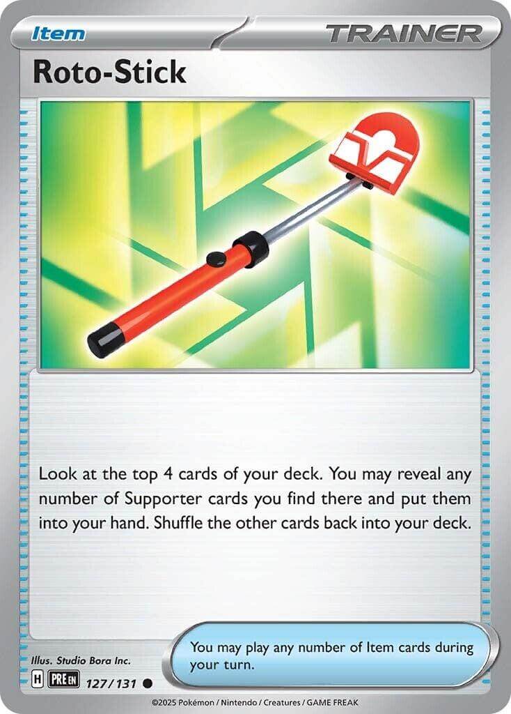 Roto-Stick [PRE - 127/131] Condition: Near Mint Collectible Trading Cards SV: Prismatic Evolutions Also available: Language: English Printing: Reverse Holofoil