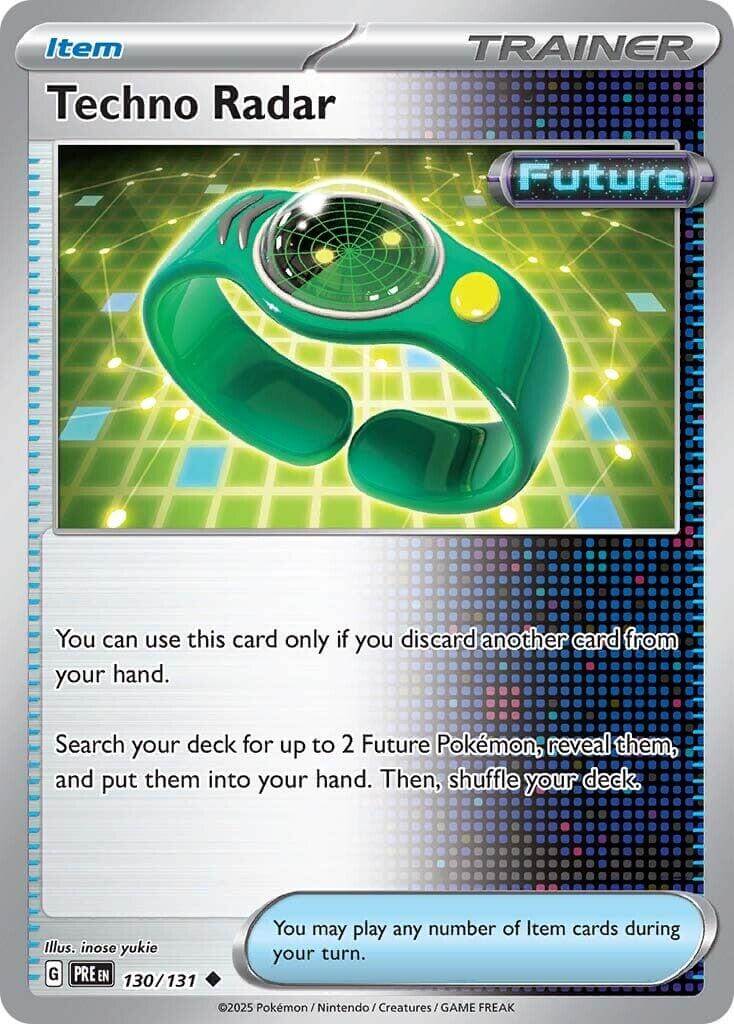 Techno Radar [PRE - 130/131] Condition: Near Mint Collectible Trading Cards SV: Prismatic Evolutions Also available: Language: English Printing: Reverse Holofoil