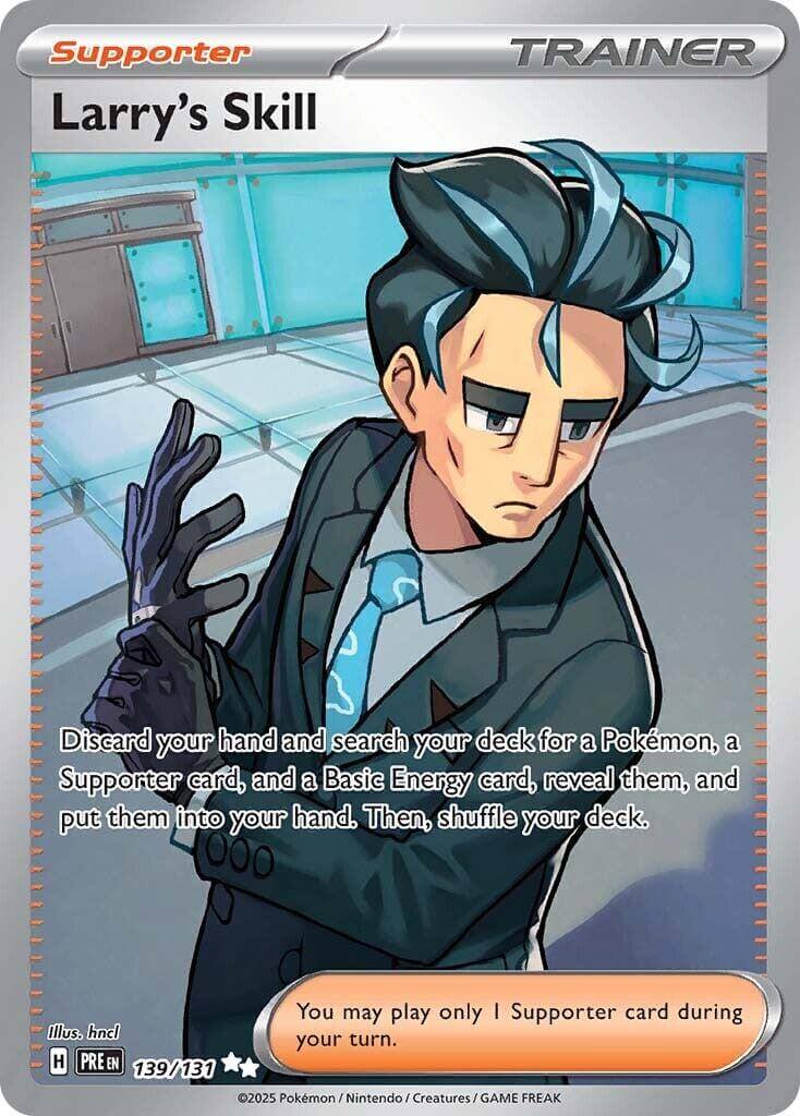 Larry's Skill - 139/131 [PRE - 139/131] Condition: Near Mint Collectible Trading Cards SV: Prismatic Evolutions Also available: Language: English Printing: Holofoil