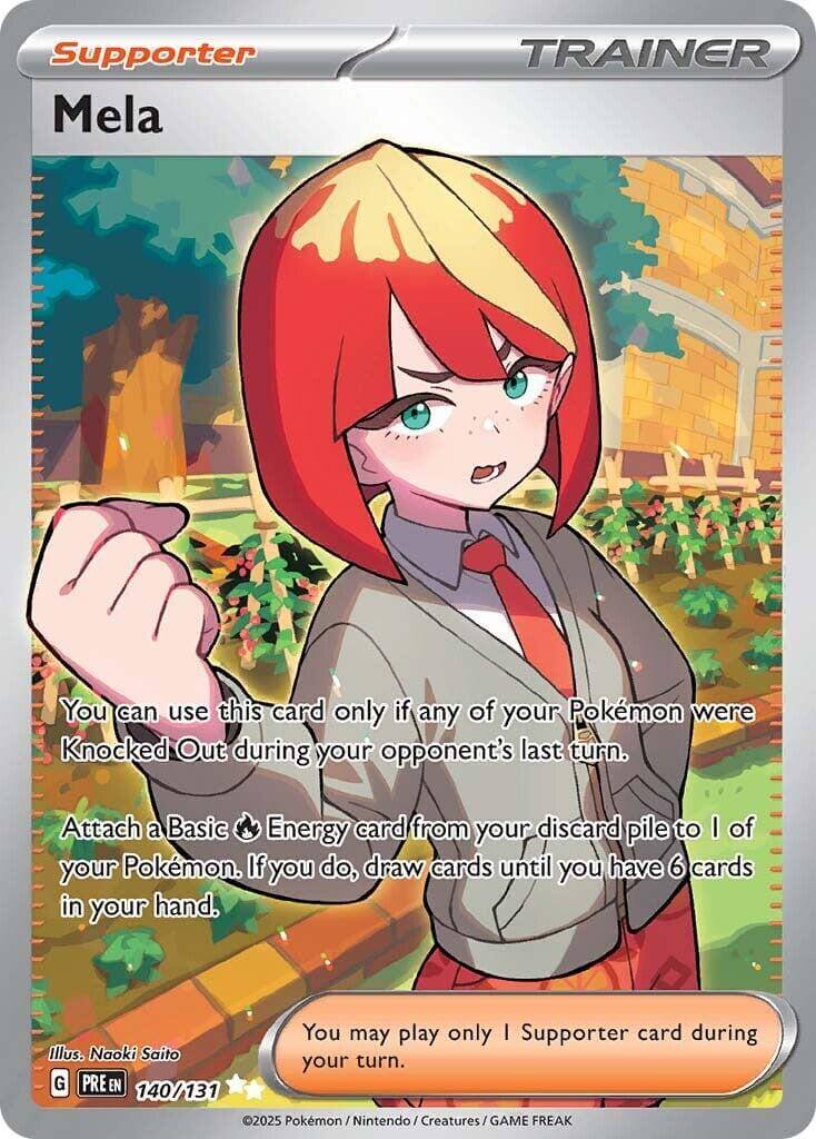 Mela [PRE - 140/131] Condition: Near Mint Collectible Trading Cards SV: Prismatic Evolutions Also available: Language: English Printing: Holofoil