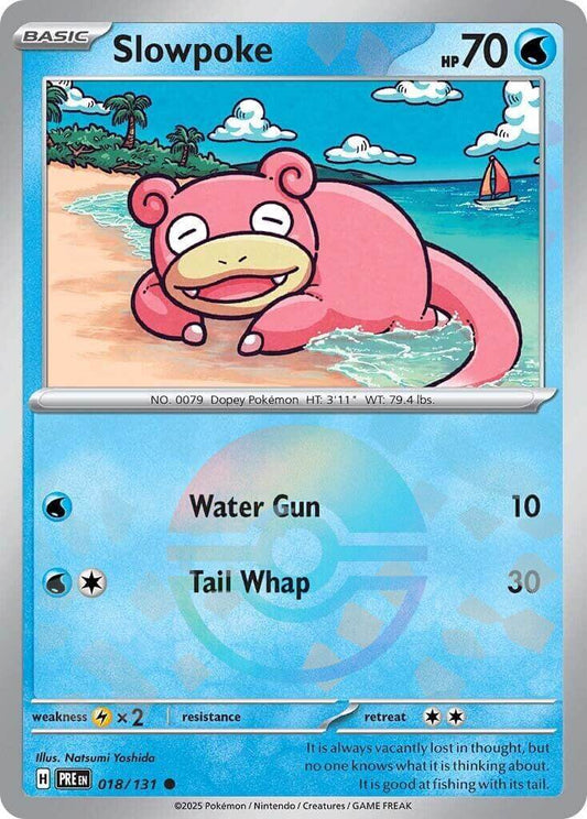 Slowpoke (Poke Ball Pattern) [PRE - 018/131] Condition: Near Mint Collectible Trading Cards SV: Prismatic Evolutions Also available: Language: English Printing: Holofoil