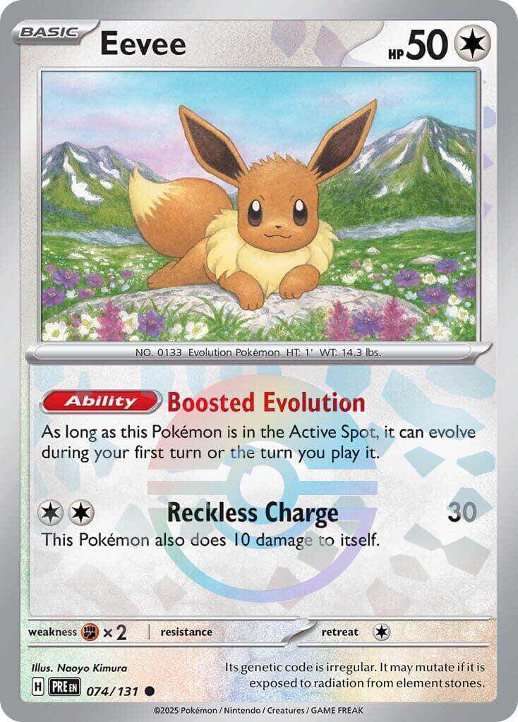 Eevee (Poke Ball Pattern) [PRE - 074/131] Condition: Near Mint Collectible Trading Cards SV: Prismatic Evolutions Also available: Language: English Printing: Holofoil