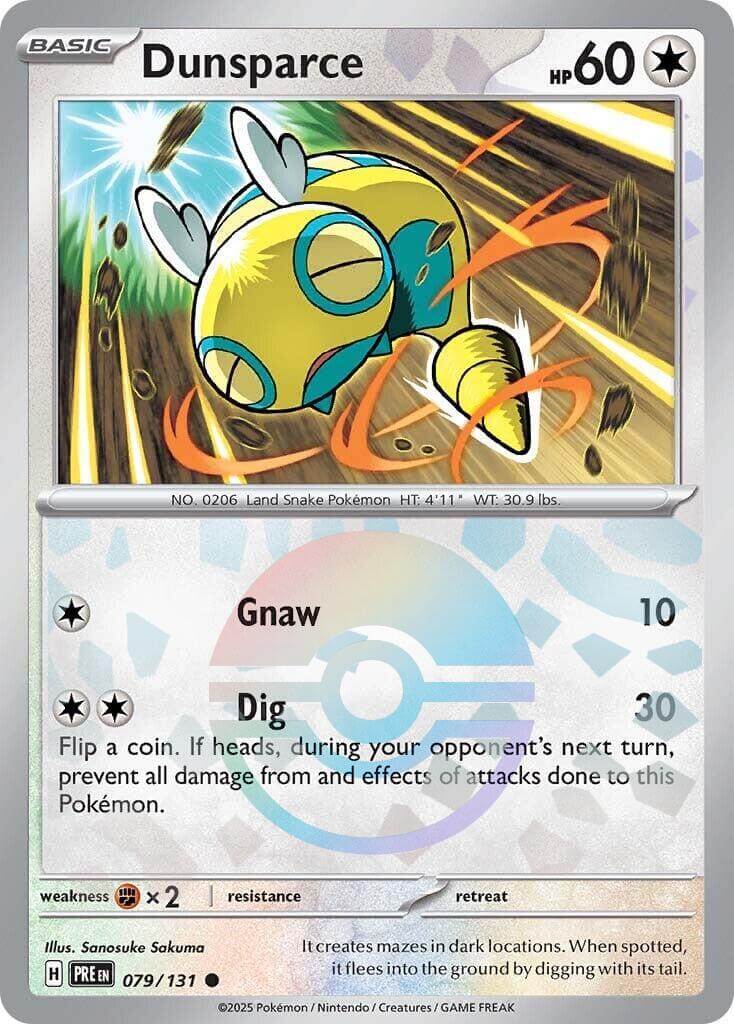 Dunsparce (Poke Ball Pattern) [PRE - 079/131] Condition: Near Mint Collectible Trading Cards SV: Prismatic Evolutions Also available: Language: English Printing: Holofoil