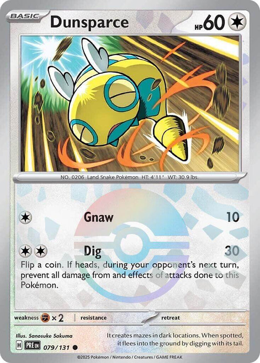 Dunsparce (Poke Ball Pattern) [PRE - 079/131] Condition: Near Mint Collectible Trading Cards SV: Prismatic Evolutions Also available: Language: English Printing: Holofoil