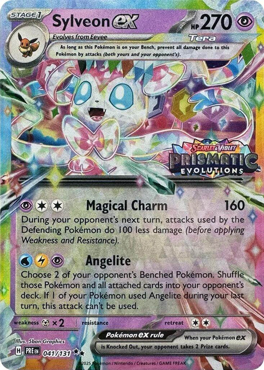 Sylveon ex - 041/131 (Prismatic Evolutions Stamp) [MCAP - 041/131] Condition: Near Mint Collectible Trading Cards Miscellaneous Cards & Products Also available: Language: English Printing: Holofoil