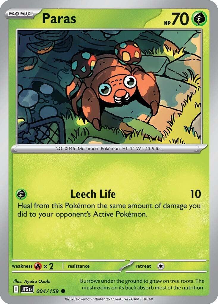 Paras [JTG - 004/159] Condition: Near Mint Collectible Trading Cards SV09: Journey Together Also available: Language: English Printing: Reverse Holofoil