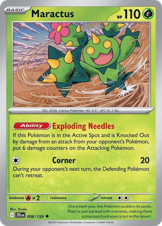 Maractus - 008/159 [JTG - 008/159] Condition: Near Mint Collectible Trading Cards SV09: Journey Together Also available: Language: English Printing: Reverse Holofoil