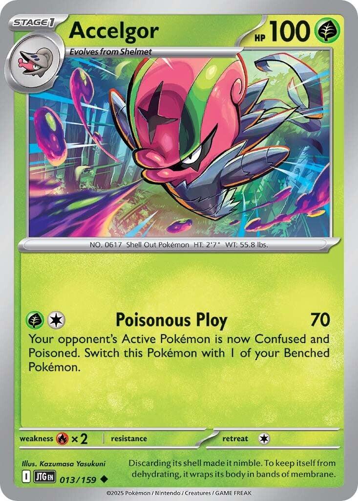 Accelgor [JTG - 013/159] Condition: Near Mint Collectible Trading Cards SV09: Journey Together Also available: Language: English Printing: Reverse Holofoil