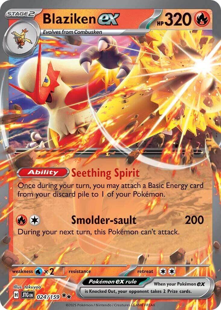 Blaziken ex [JTG - 024/159] Condition: Near Mint Collectible Trading Cards SV09: Journey Together Also available: Language: English Printing: Holofoil