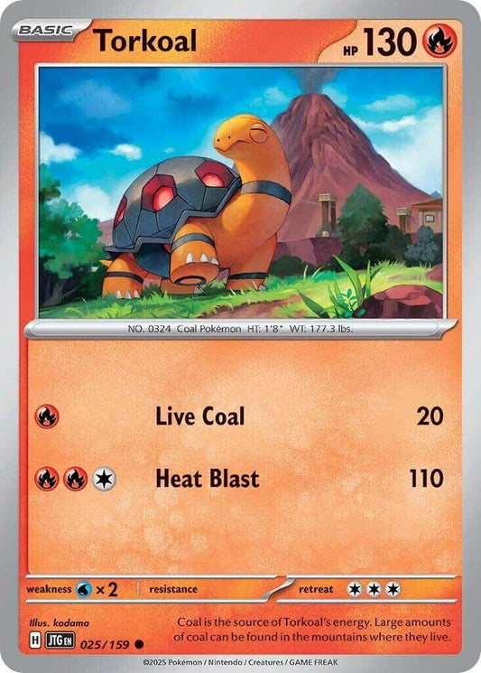 Torkoal [JTG - 025/159] Condition: Near Mint Collectible Trading Cards SV09: Journey Together Also available: Language: English Printing: Reverse Holofoil